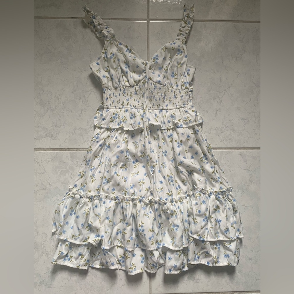 Altar’d State White Floral Ruffle Dress Size S